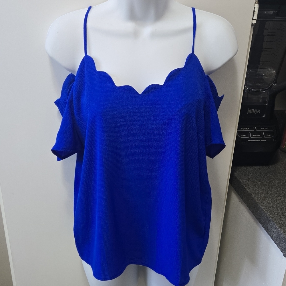 Monteau Royal Blue Scallop-Edge Camisole
